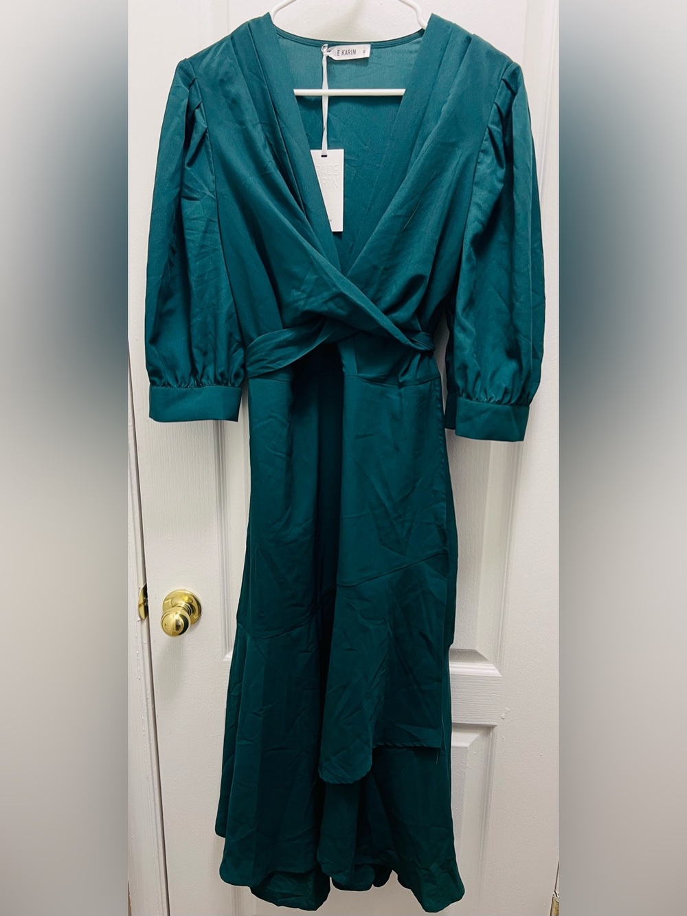 Grace Karin  Faux Wrap Midi Dress -